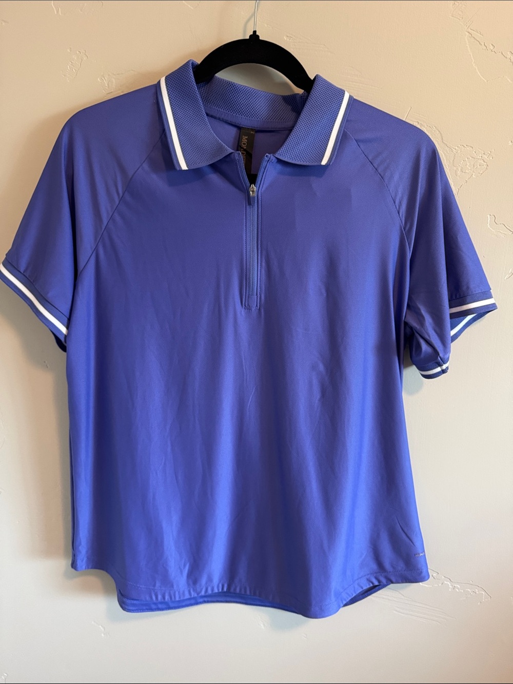 Blue activewear polo style shirt.  NWT